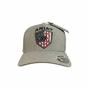 Ariat Flexfit Tech 110 USA Shield Logo Baseball Cap‎ Heather Gray One Size